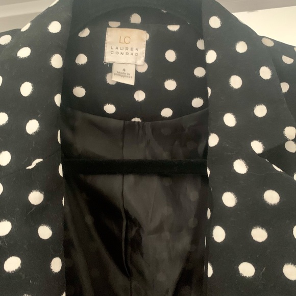 BLACK AND WHITE POLKA DOT BLAZER - Picture 4 of 4